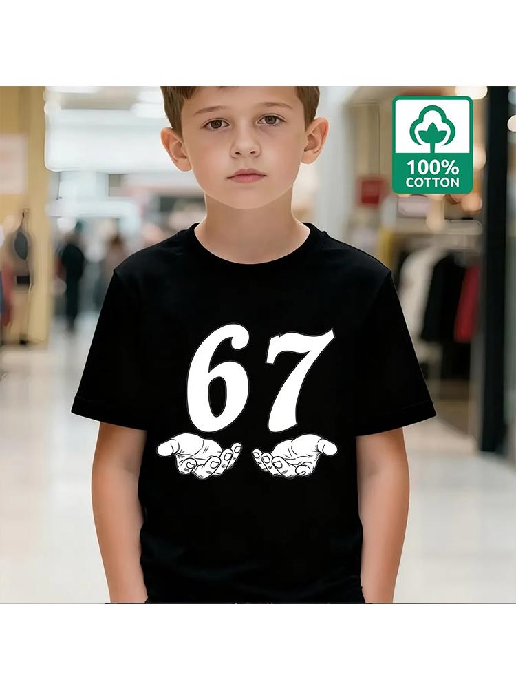 Kids 67 Themed Colorful Print TShirt Soft Cotton Fabric Breathable and Comfortable Ideal for Toddlers and Childrendf0374