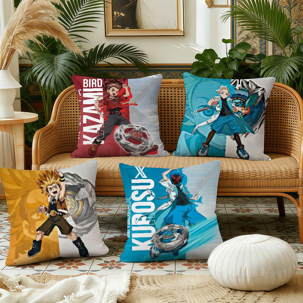Anime BBeyblade Burst cushion cover Plush Fabric Soft Double Sided Print Sofa Cushion Cover Throw Pillow Covers