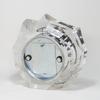 Used 1980s Vintage HOYA Crystal Lofty Glass Desk Clock, German/Junghans Movement, With Box