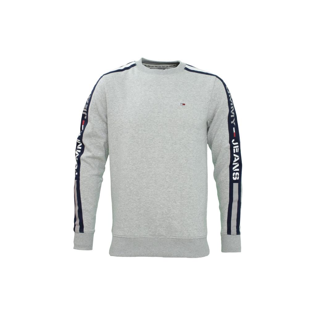 Tommy Hilfiger Мужская толстовка с круглым вырезом, длинным рукавом и принтом-буквами, серая 78J3634-050