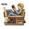 Unique Gift for Avid Readers Woman Reading Book Wooden Plaque, Just A Girl/Boys Who Loves Statue Bookish Home Office Decoration Shelf Desk,