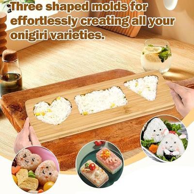 ,Деревянная форма для приготовления рисовых шариков онигири, креативная, с антипригарным покрытием, ручной работы, практичная, для домашнего использования, сделай сам суши