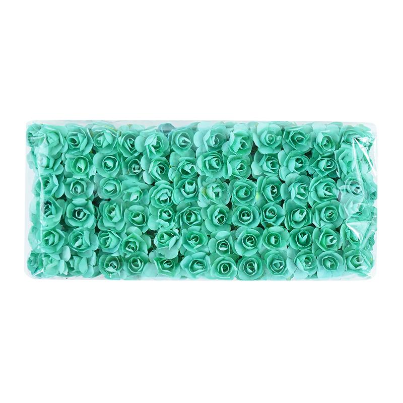 144pcs Mini 2cm Paper Rose Flower Heads Bouquet Artificial For Wedding Home Decoration Scrapbooking DIY Wreath