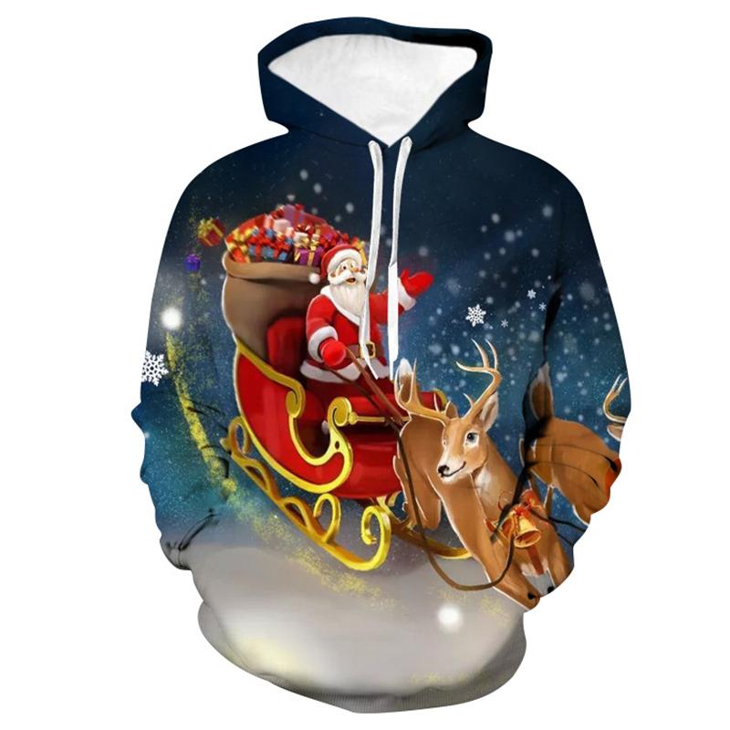 Unisex Christmas Sweatshirt 3D Print Funny Xmas Pullover Men's Hoodie Men Spring Autumn Fashion Casual Jacke Hooded Clothing