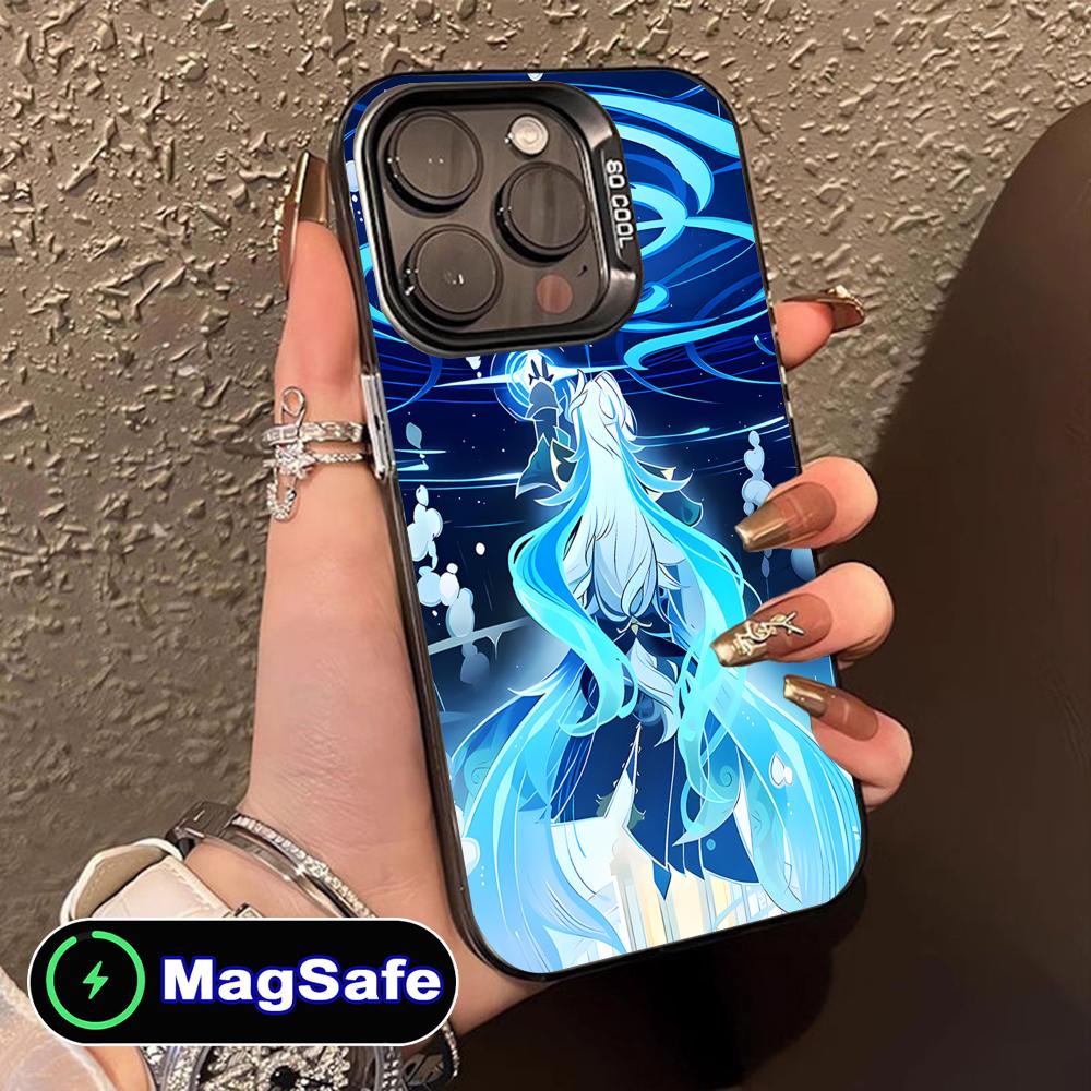 Game GI Neuvillette Translucent MagSafe Mobile Phone Case for iPhone 17 16 15 14 13 12 11 Air Pro Max Plus Colorful Cover
