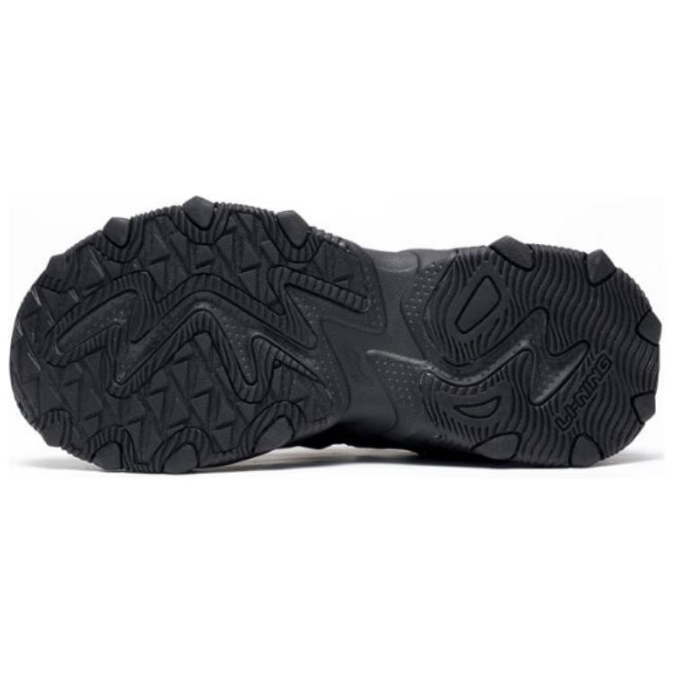 Li-Ning Cat Paw Lite 2 Толстая подошва Увеличивающая рост Амортизирующая Ретро Нескользящая Износостойкая Низкая Повседневная Обувь Женские Кроссовки Черные AGCU176-1