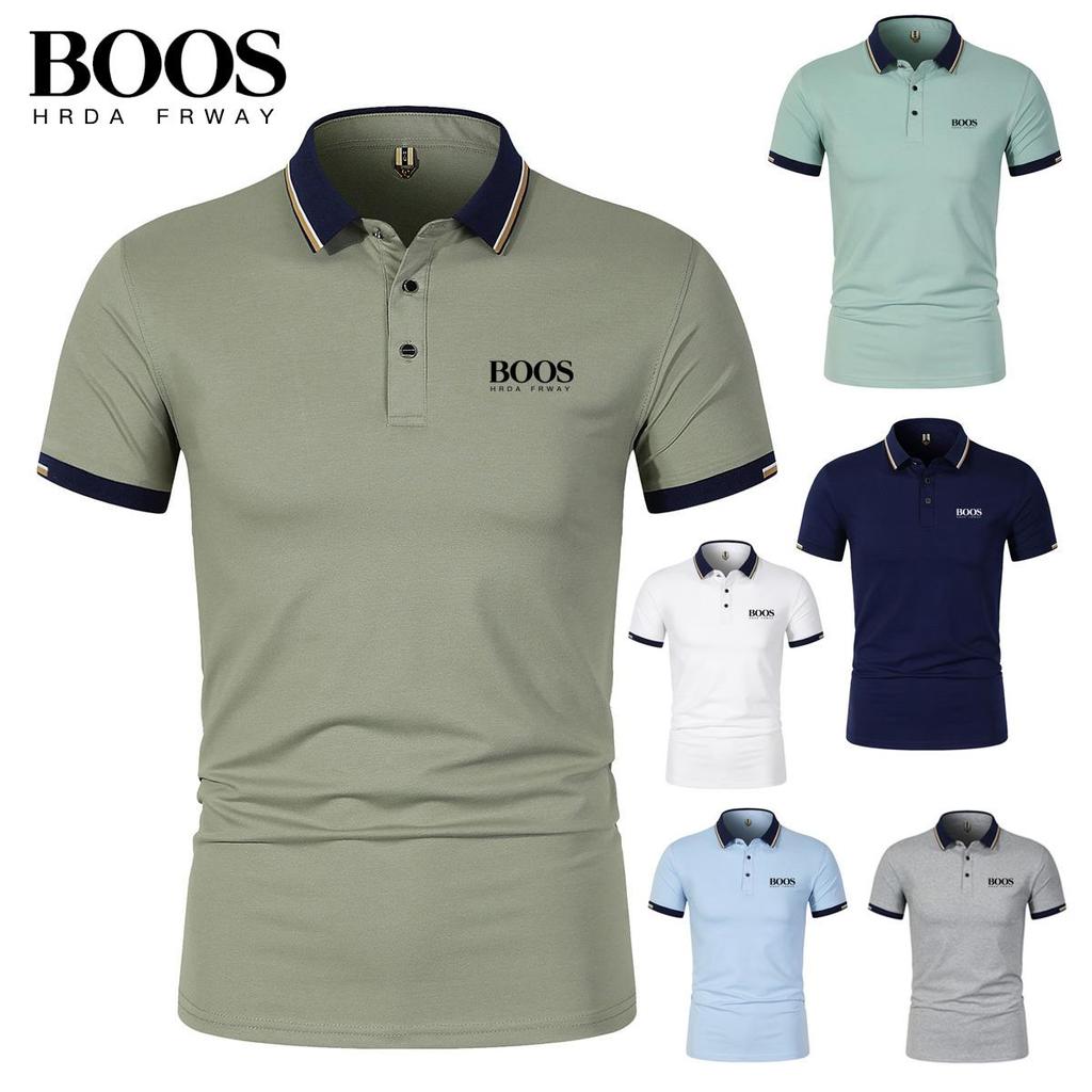 Весна/Лето Новая Хлопковая Рубашка Поло с Вышивкой и Воротником Поло для Мужчин и Женщин для Бизнеса и Отдыха