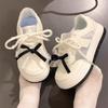 Оригинальные белые туфли с толстой подошвой и бантом, женские летние сетчатые дышащие туфли для сноуборда, модные универсальные туфли для студентов