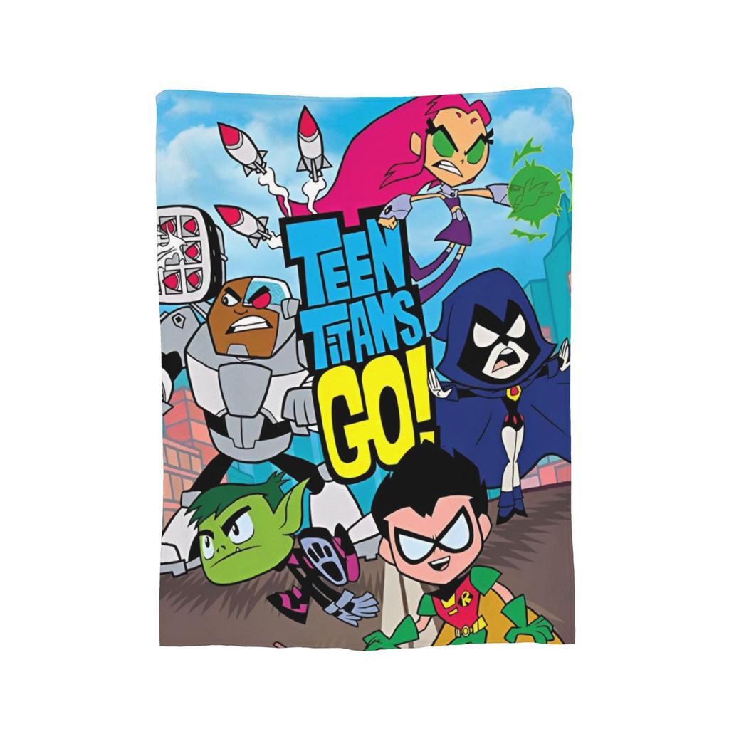 Плед Teen Titans Go Family Blanket из фланели в винтажном стиле, мягкий, для обивки кресел и диванов, зимний.