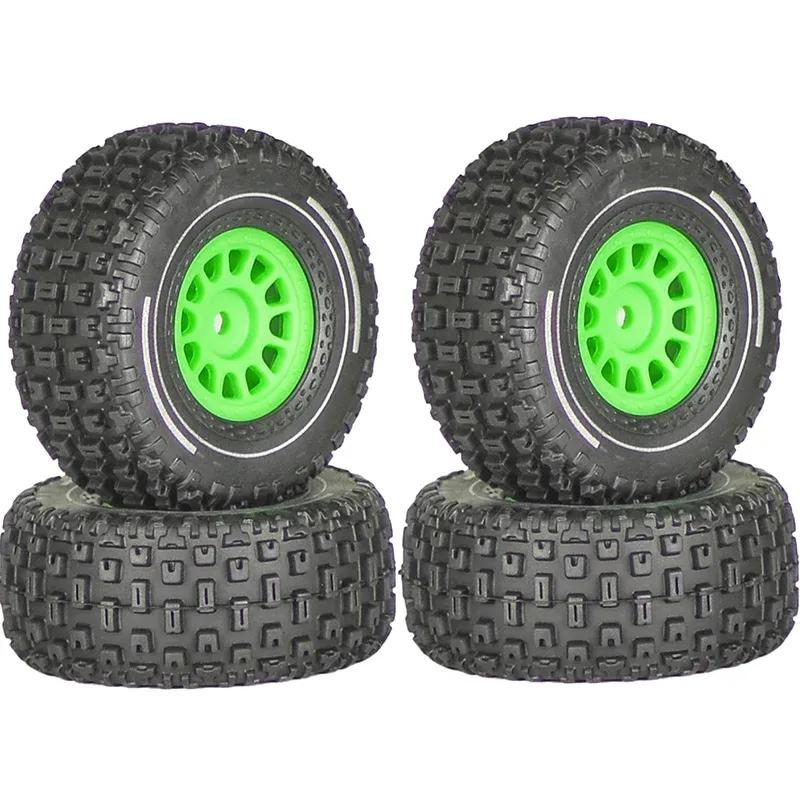 Mini Mojave Grom 4pcs Plastic Wheels Rims with Rubber Tires for Arrma RC Car 1/16 Mojave Grom 4X4 Desert Truck Upgrade Parts