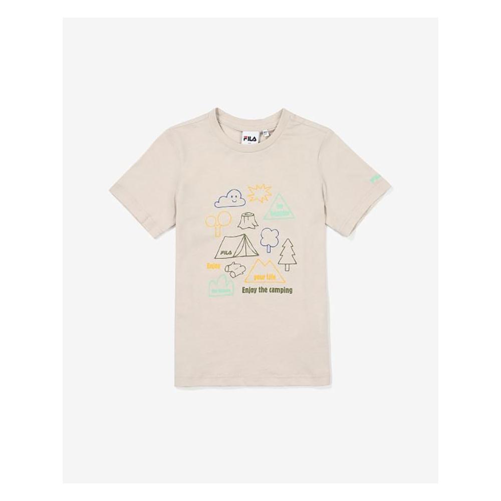 [fila Kids] Футболка с рисунком эмодзи для кемпинга Fk2rsf2204x Грустно q0zFk2rsf2204xГрустно