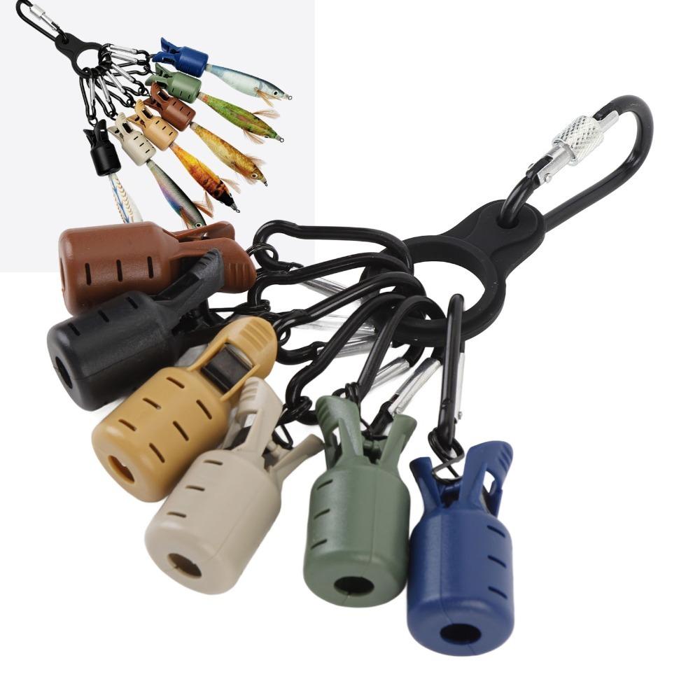 6PCS with Carabiner Fishing Hook Cover Case Easy Clip Squid Jig Bait Protector Lake Fishing