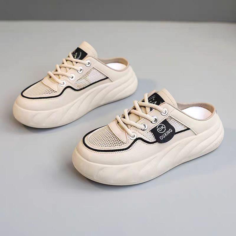 Тапочки с закрытым носком, женская новая летняя одежда для отдыха, сетчатая поверхность, мягкая подошва, обувь для беременных женщин, спортивная обувь для отдыха