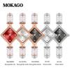 Женские кварцевые часы Moka High Pearl с бриллиантами, водонепроницаемые, класса люкс, с ромбовидным циферблатом «солнечные лучи» и элегантным медным браслетом.