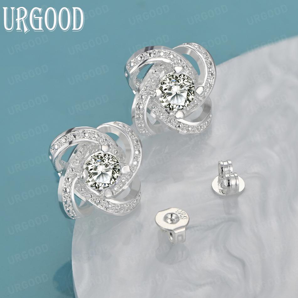 Романтичные серьги для пирсинга из стерлингового серебра 925 пробы с цирконием класса ААА, модные свадебные украшения