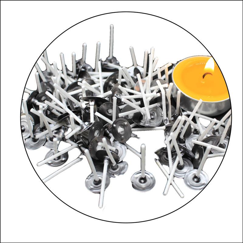 100 шт./упак. фитилей для чайных свечей, аксессуары для изготовления свечей своими руками, инструменты для изготовления свечей с низким дымом, плетеный хлопковый сердечник