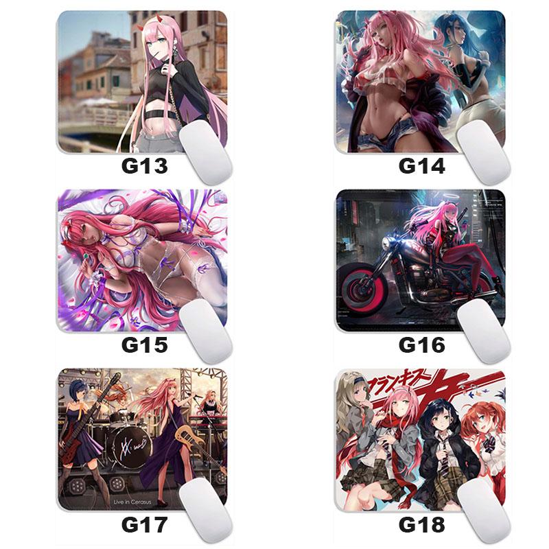 Anime Kawii Standard Mouse Pad D_DARLING in the F_FRANXX Zero Two Gamer Small Mousepad Travel Mouse Mat Non-Slip Mousemat