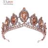 Baroque Vintage Crystal Tiaras Wedding Crown Bride Headdress Royal Queen Bridal Diadem Pageant Wedding Crown Hair Jewelry