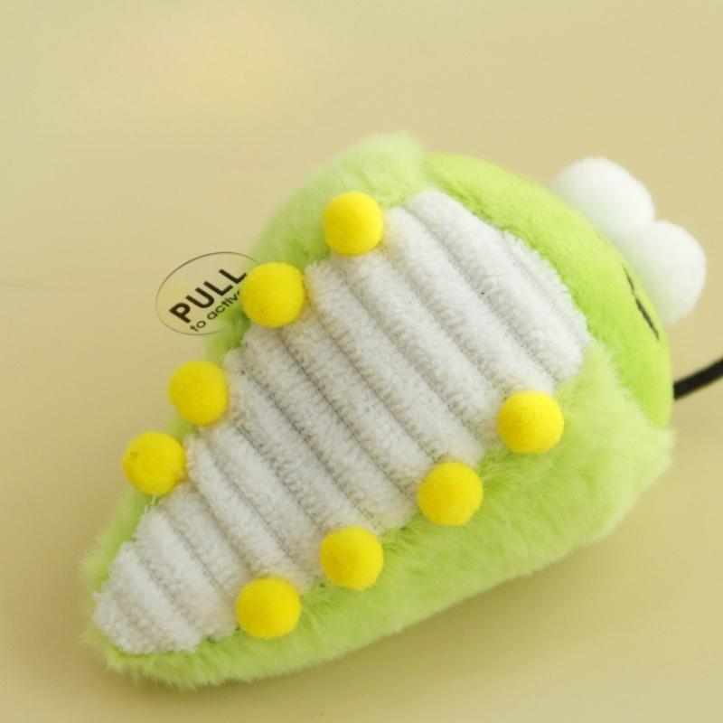 Cat Plush Toy Interactive Catnip Green Bug Cute Kitten Chew Toy Squeak Bite Resistance Cat Toy Accessories
