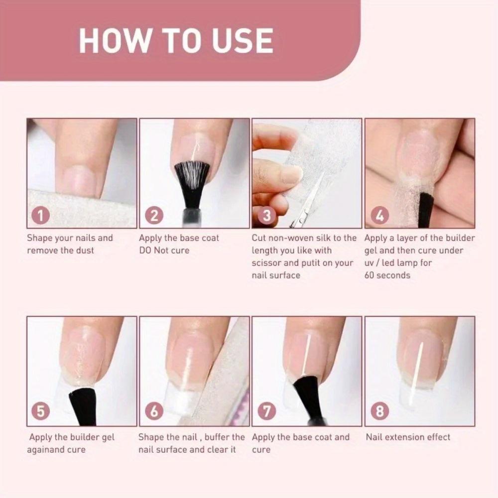Наращивание ногтей Шелк Стекловолокно Нетканый Шелк Форма Обмотка Маникюр Строительство УФ Гель Французский Акриловые Типсы Стекловолоконная Бумага