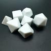 7 Pieces White Empty Dices Blank Polyhedral RPG Set for Math Counting Teaching
