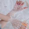 Тюлевая фото-перчатка для нейл-арта, с искусственным плиссированным манжетом, реквизит для маникюрной фотографии, типсы для ногтей, рукав для демонстрации, модный аксессуар, 1 пара
