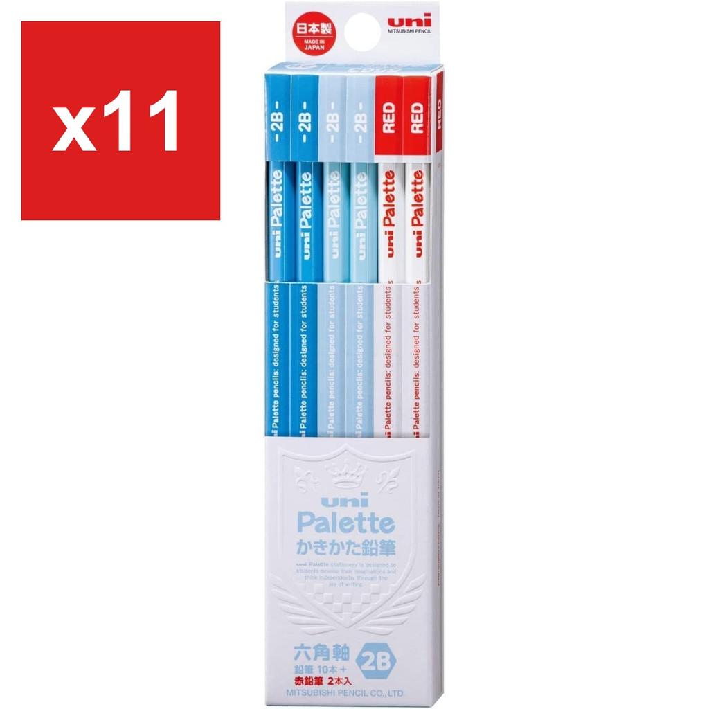 Карандаш для письма Mitsubishi Pencil 'uni Palette', 2B, Пастельно-голубой, Упаковка-дюжина с Красным карандашом, K55632B