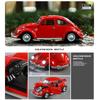 1:18 Alloy Beetle 1955 Cars Diecast Toys Miniature Models 4 Doors Opened Wheel Pull Back Metal Vehicles for Boys Birthday Gifts
