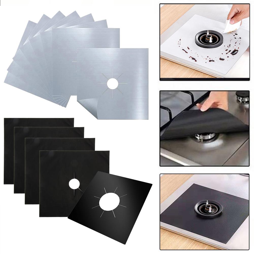 1/2/4PCS Non-Stick Stove Protector Cover Liner Reusable Aluminum Foil Kitchen Cover Protective Foil Kitchen Gadget