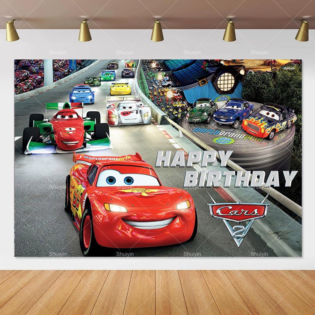 Фотофон Disney Pixar Тачки Молния Маккуин для дня рождения, студийный фотофон для детей, малышей и вечеринок в честь рождения ребенка, AS41