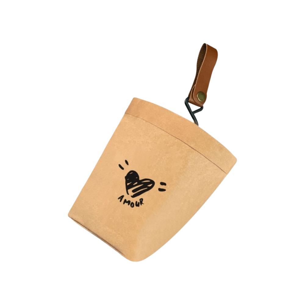Multipurpose Vehicle Organizer Bear Shaped Kraft Paper Storage Bag Portable Garbage Bin Car Use