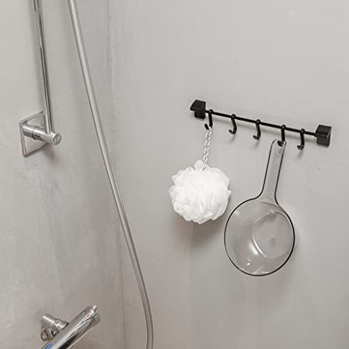 Pearl Metal 5-Hook Magnetic Storage Hooks for Bathrooms and Kitchens, Made in Japan, Black, AZ-5129