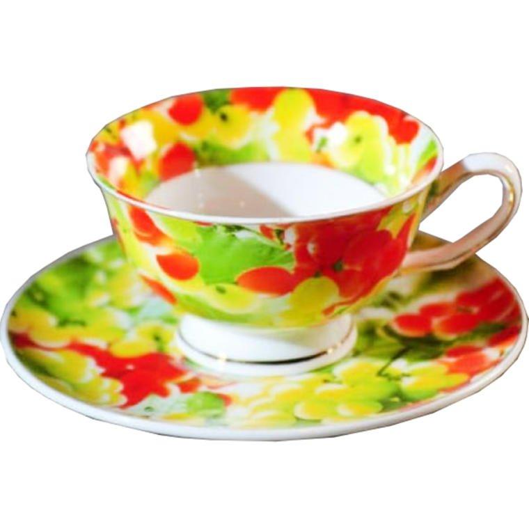 Coffee set with a floral motif