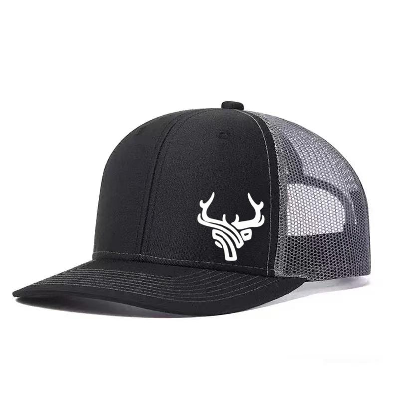 Регулируемая бейсболка Snapback с принтом оленьих рогов, кепка папы, дышащая сетчатая кепка дальнобойщика, кепка для гольфа, рыбалки, для улицы, солнцезащитная