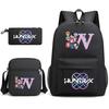 3Pcs/set 26 English Letter Printed Backpack with Shoulder Bag Pencil Case for Student Boy Girl SchoolBag Large Capacity Waterproof Bookbag Kid Gift