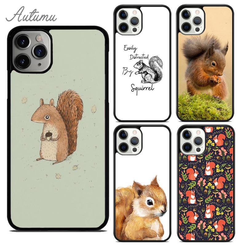 Cartoon Animal Squirrel Phone Case for iPhone 17 Air 15 16 16e 11 12 13 14 Pro Max Plus coque Fundas Shell