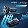 Автомобильное зарядное устройство PD 30 Вт, универсальное, спереди и сзади, с удлинительным кабелем 1,5 м, 5-портовый выходной адаптер для прикуривателя #468741