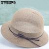 Wide Brim Outdoor Breathable Solid Color Sun Hats with Bow Women Spring Summer Foldable Beach Sunscreen Hats