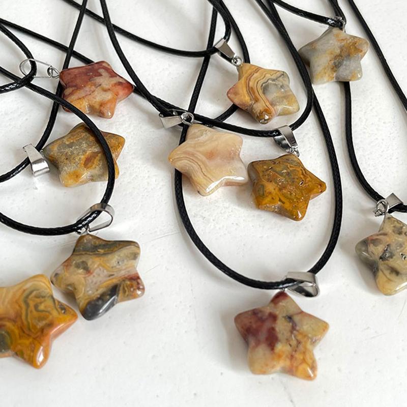 Модное ожерелье с подвеской в виде звезды из цветного камня, креативная универсальная ключичная цепочка-пентаграмма для женщин, праздничное ювелирное украшение, подарок