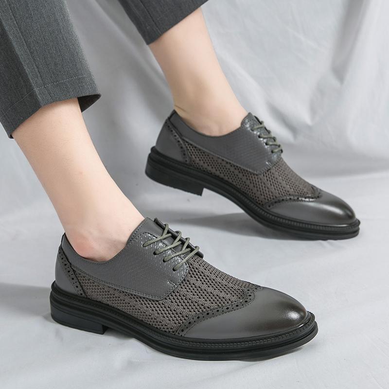 2025 New Formal Men Leather Shoes Brand Designer Platform Casual Shoes Wedding Dress Oxfords Shoes All-match Men Work Footwear