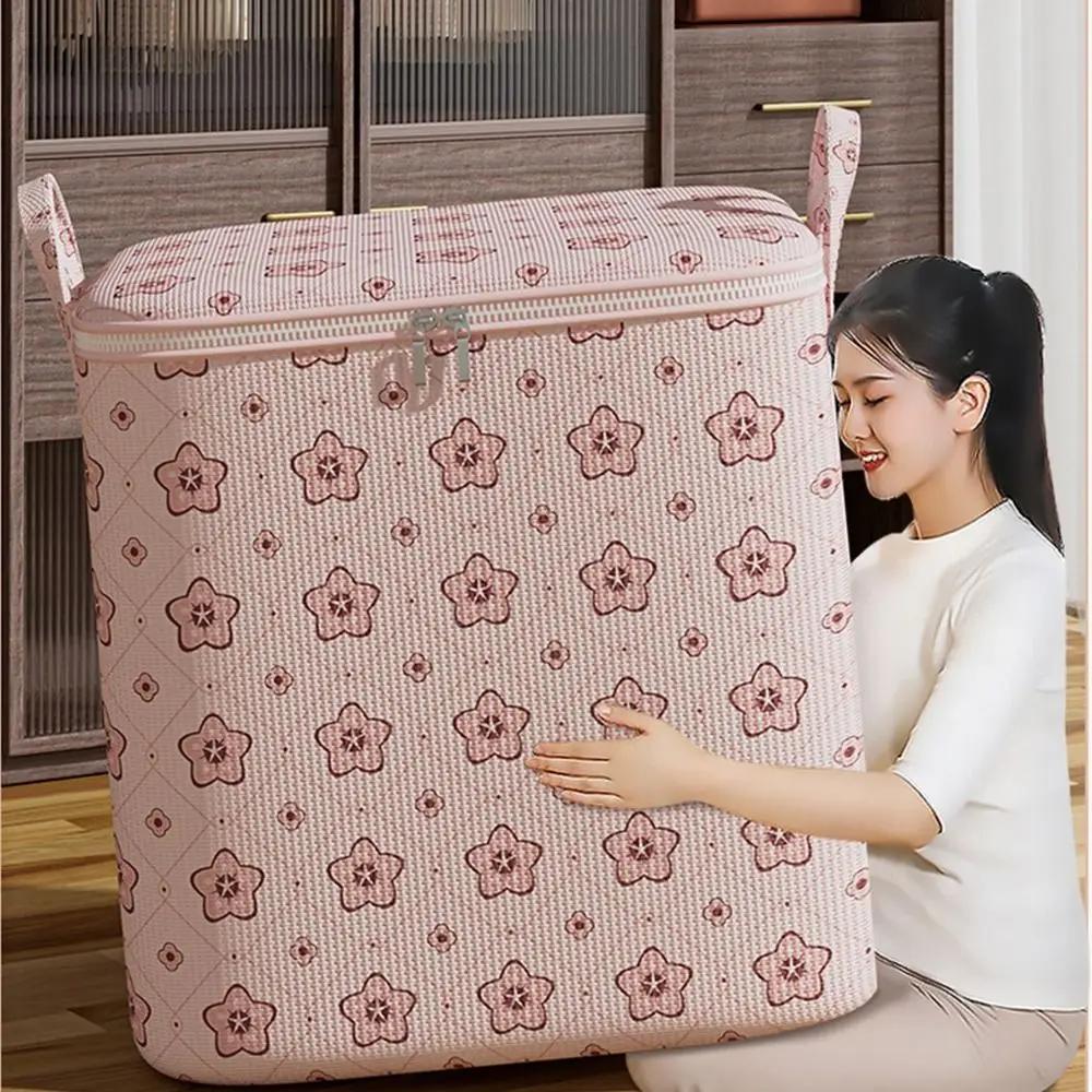 Складное ведро для хранения одежды с ручкой и большой вместимостью, для сортировки одежды, пыленепроницаемое ведро для хранения вишневого цвета