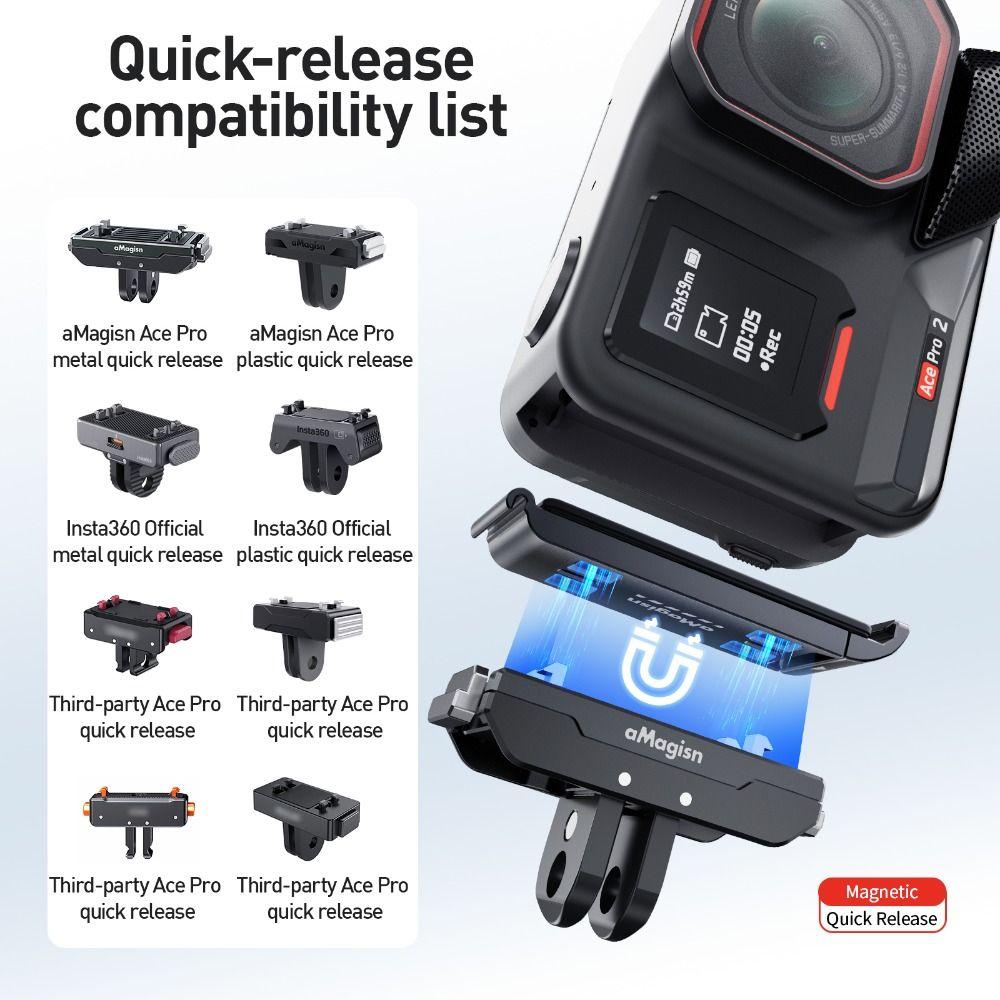 Крышка аккумулятора для Insta360 Ace Pro2 Адаптер для вертикальной съемки с быстрым отсоединением Водонепроницаемая крышка для аксессуаров Insta360 Ace Pro2