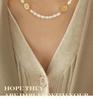 Благородный кулон 'Фу' в винтажном стиле, ожерелье с жемчугом пресноводным - Персонализированные украшения из титановой стали с покрытием 18 карат золотом