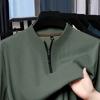 Мужская футболка с коротким рукавом из ледяного шелка на молнии до половины, мужское поло с лацканами, летняя новая коллекция, дышащая футболка-поло