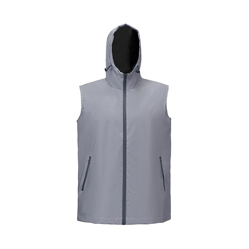 Spring Summer Reflective Vest Men's Hooded Outdoor Casual Cycling Jogging High Visibility Safety Glow Clothes Hip Hop Streetwear