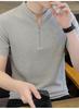 Retro stand up collar/light trendy design: comfortable, fashionable, casual, half zipper stand up collar short sleeved T-shirt for men in summer