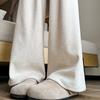 Брюки из клейкого риса бархатные брюки с широкими штанинами детские осенне-зимние новые с высокой талией свободные и тонкие повседневные брюки ленивый ветер брюки-швабры