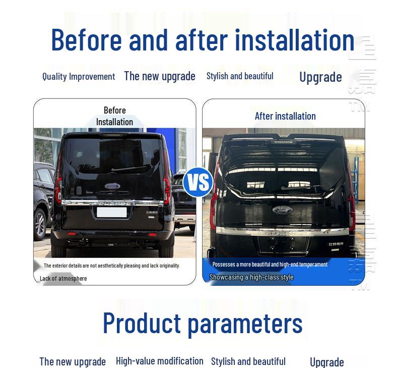 Ford Tourneo Custom Спойлер на крышу без сверления Заднее крыло Аксессуар
