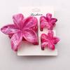 3PCS Hawaiian Gradient Flower Hair Claw Clip For Women Girl Fashion Plastic Non Slip Hold Hairpin Barrette Hair Accessories