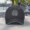 Unisex Blue Eye Vortex Washed Baseball Cap Casual Duckbill Hat For Beach Fishing Camping Travel